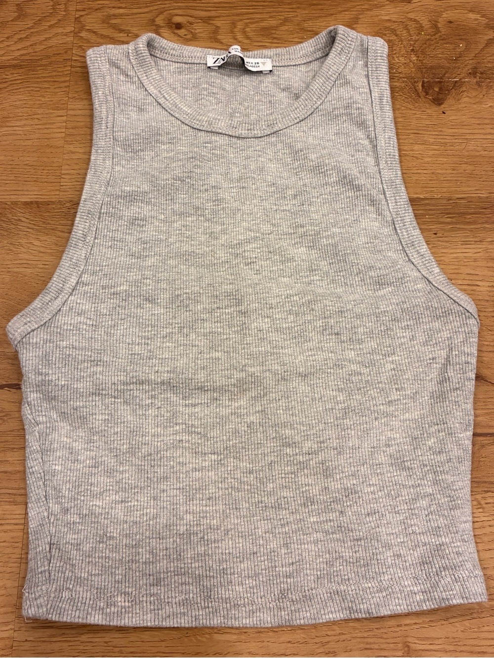 Zara Heather Gray Ribbed Tank